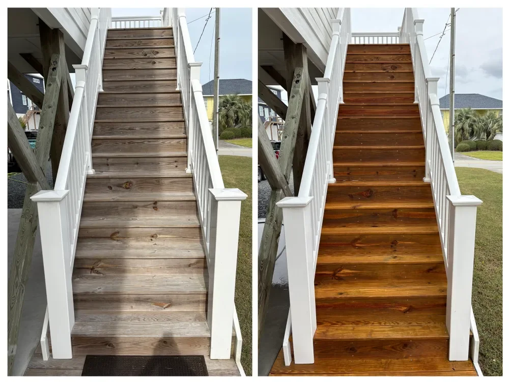 Wooden Stairs Restoration by BlueLine Services